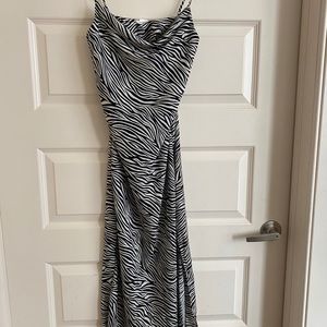 Printed satin ski dress